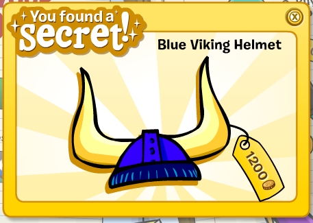 Club Penguin Penguin Style Hidden Blue Viking Helmet