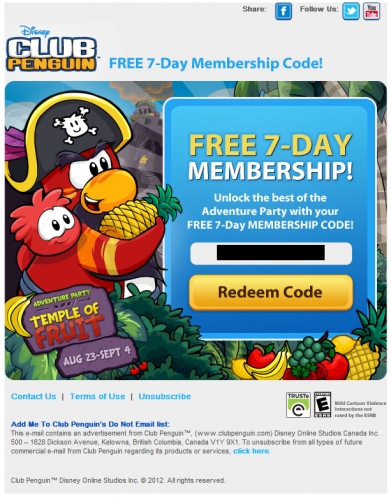 Free Club Penguin Membership
