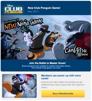 New Club Penguin Newsletter Promotes Card-Jitsu Snow