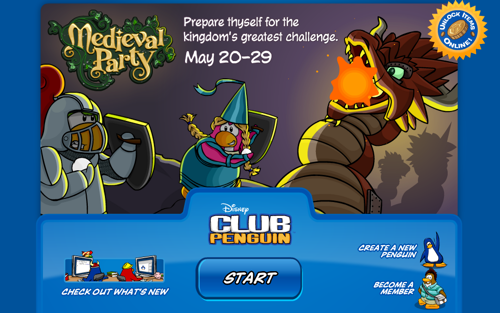 Club Penguin Medieval Party 2011 Login Screen | Club Penguin Memories | Club  Penguin Cheats