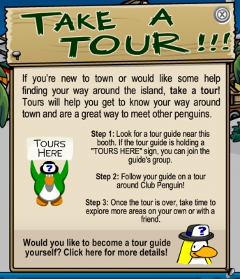 tour guide hat club penguin