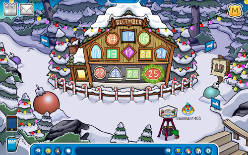 Club Penguin Holiday Party 2011 Adventure Calendar at Forest