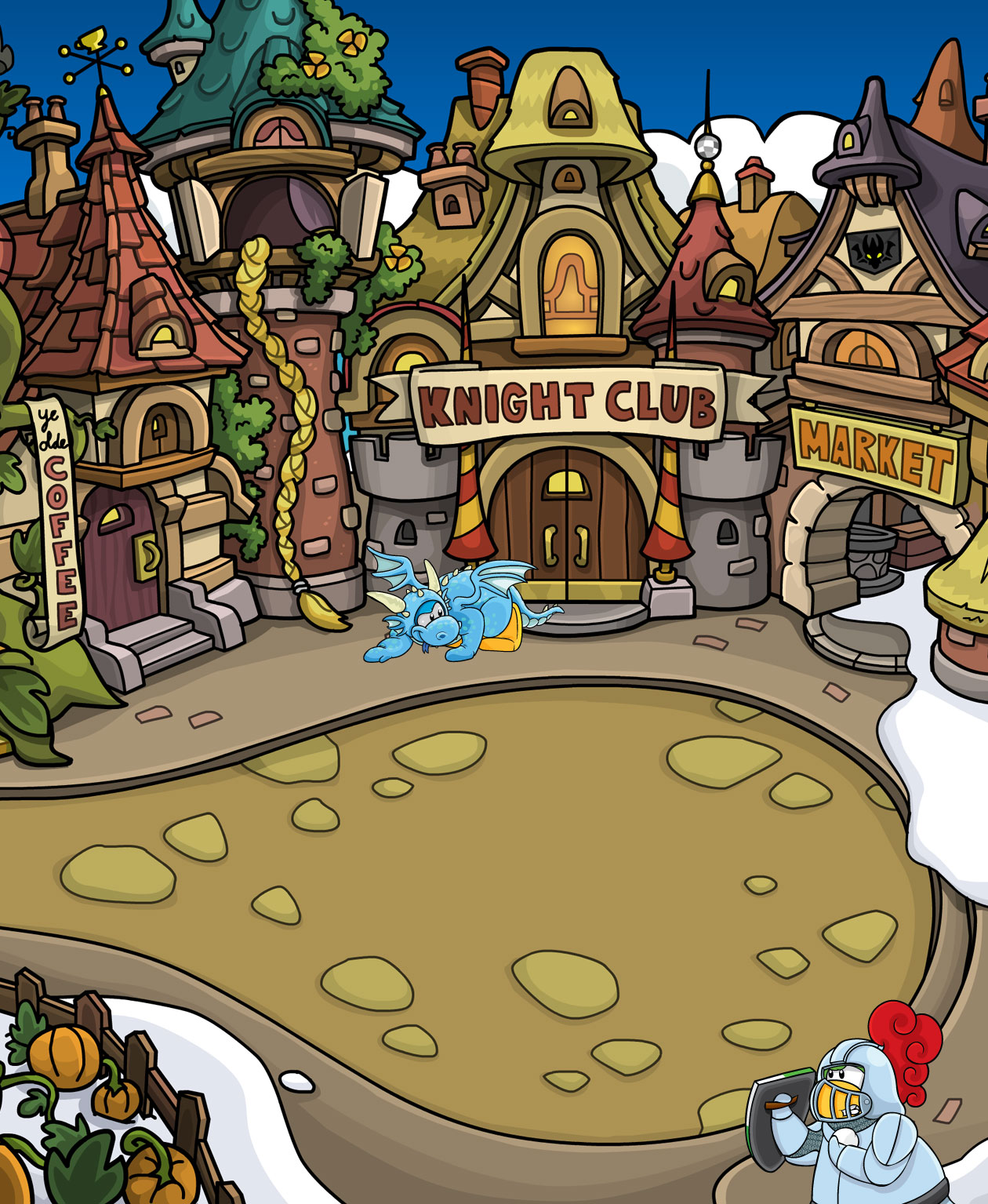 Club Penguin Medieval Party 2012 Town Picture | Club Penguin Island Cheats