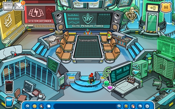 EPF Command Room  Club penguin, Penguins, Club