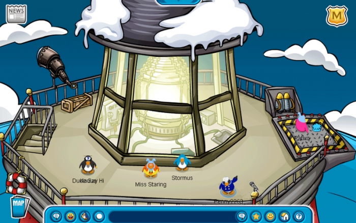 Club Penguin Microphone Pin Lighthouse Beacon April 13, 2007